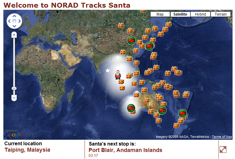 Norad and Google Track Santa