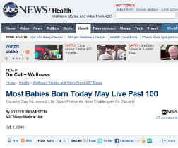 Babies will live 100 Years - ABC News