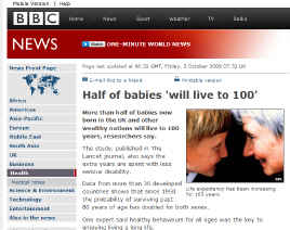 Babies will live 100 years - BBC
