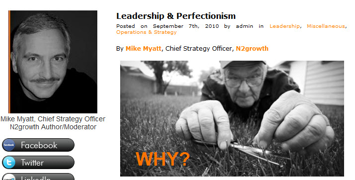 Leadership perfectionism