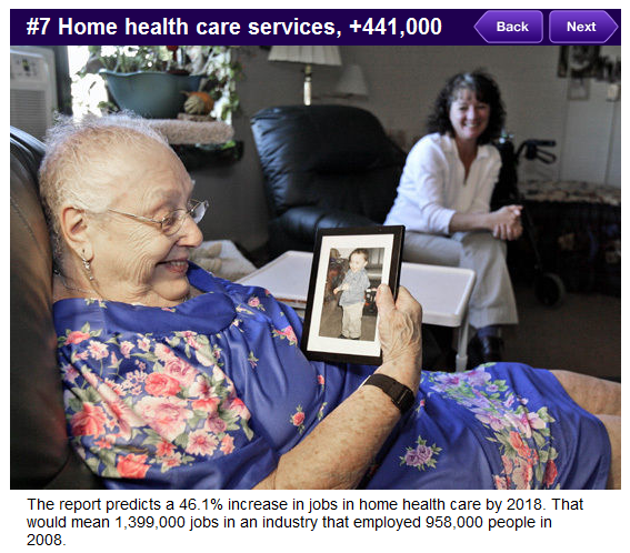 Home care expected to gain 441,000 new jobs