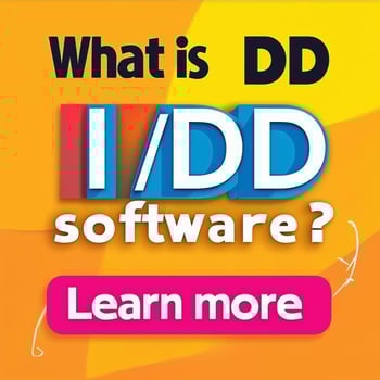 A colorful image that asks the question What is IDD software? and lets the viewer know that they can click on this image to learn more