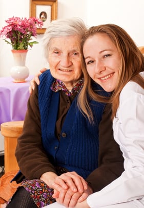 Elder woman and her home care caregiver
