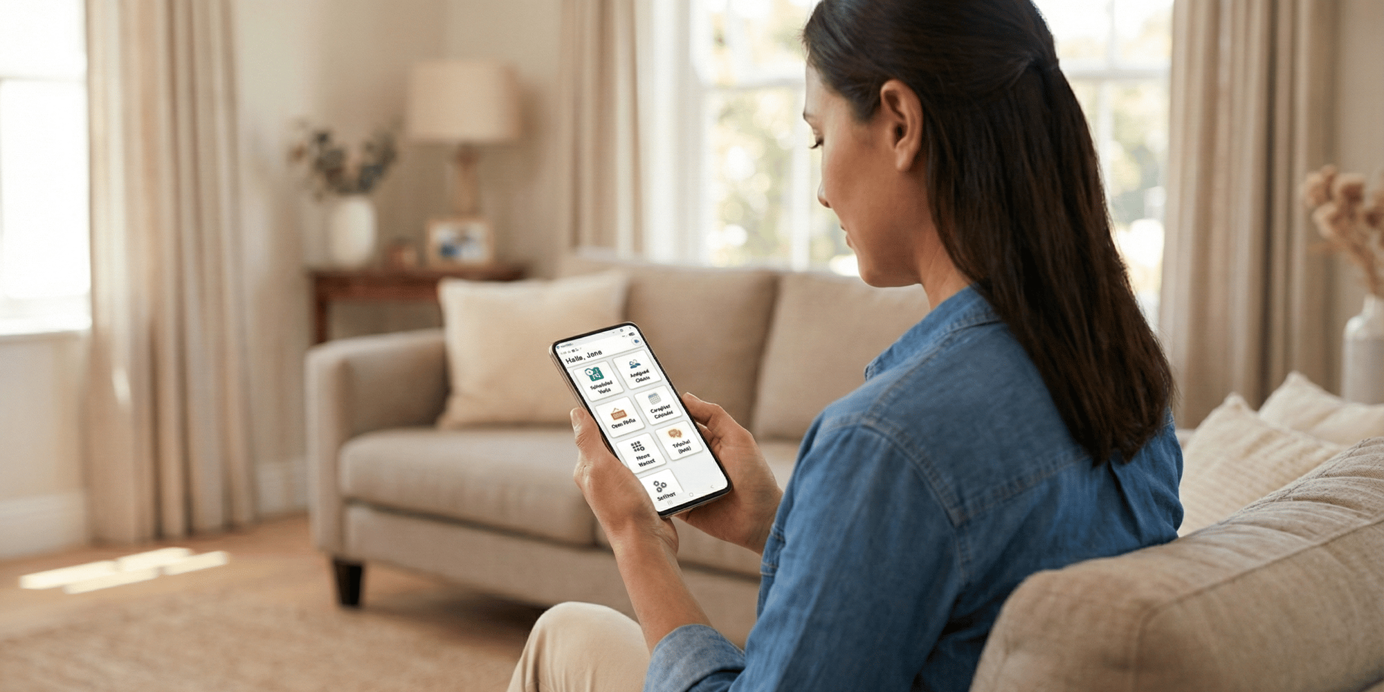 Screenshot of the ANKOTA Caregiver app showing a caregiver schedule, EVV clock-in tools, visit details, and available open shifts